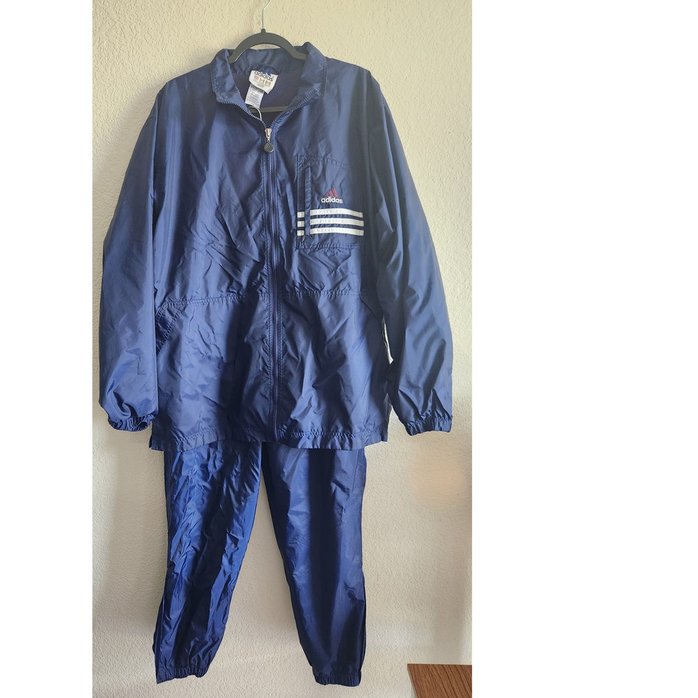 90's Adidas Men's Track Windbreaker Set Lg